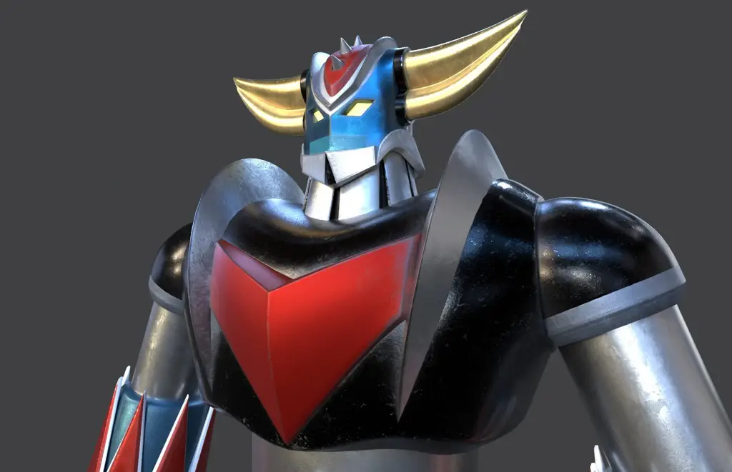 Gambar adegan aksi Grendizer U yang menegangkan