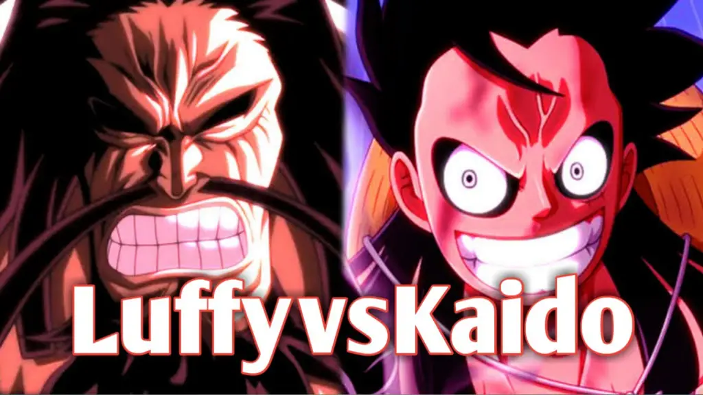 Gambar Kaido dan Luffy bertarung di Onigashima