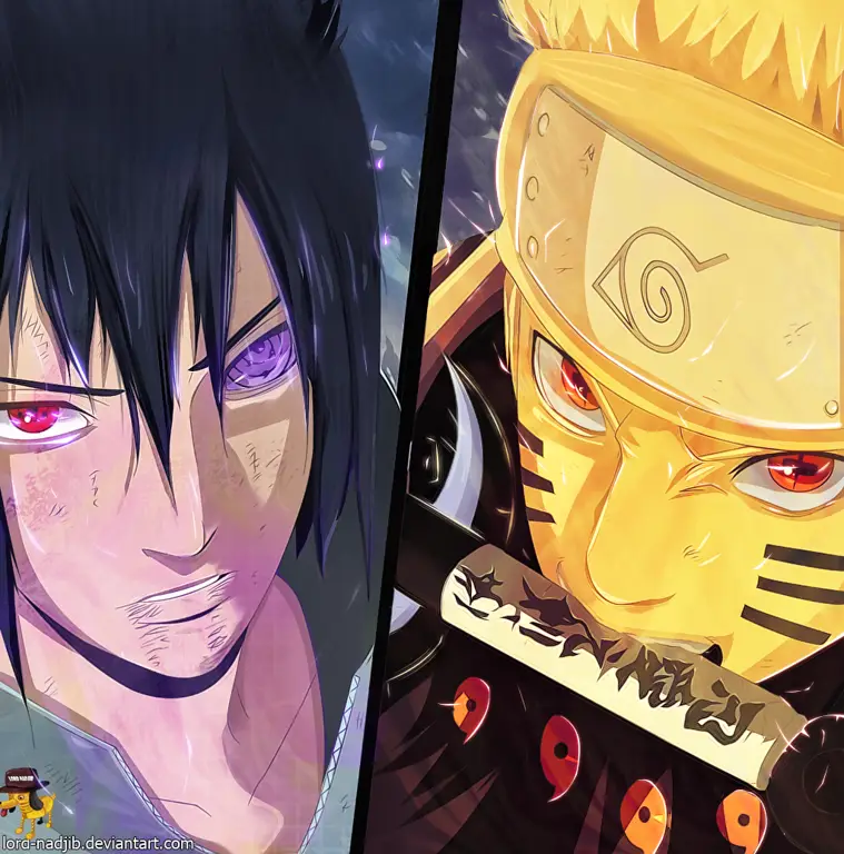 Naruto dan Sasuke melawan Madara dalam pertempuran sengit