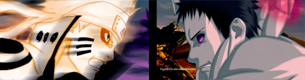 Naruto dan Sasuke melawan Obito dalam pertempuran sengit