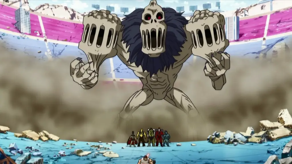 Toriko sedang bertarung melawan monster raksasa