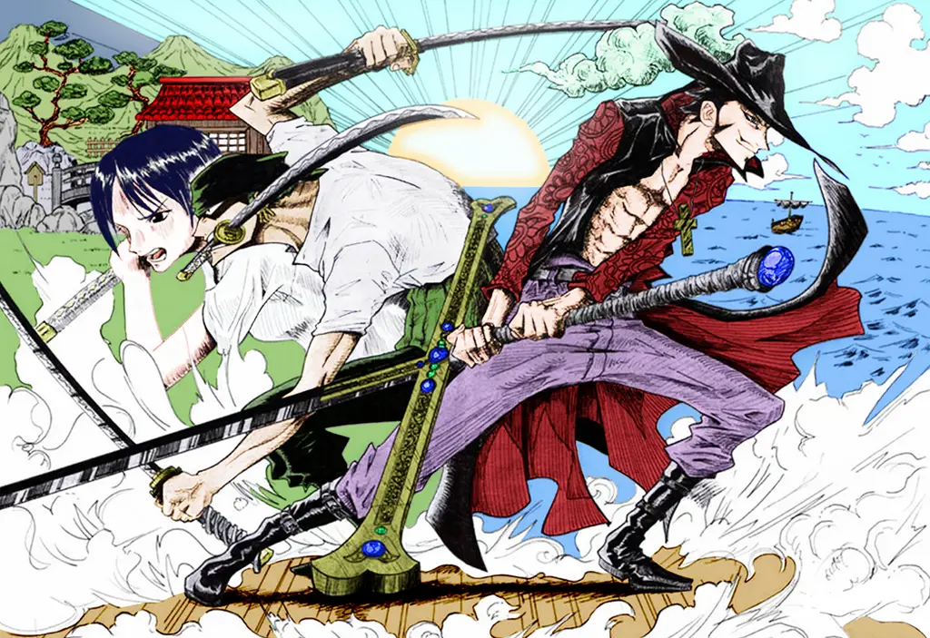 Adegan pertarungan Zoro melawan Mihawk