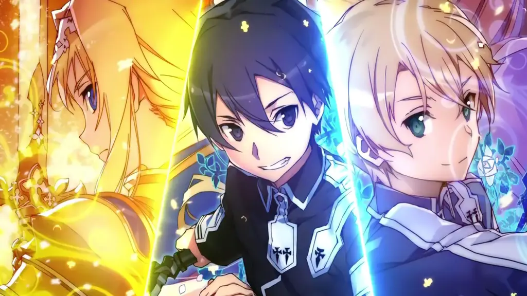 Kirito dan Eugeo dalam pertempuran di SAO War of Underworld 2