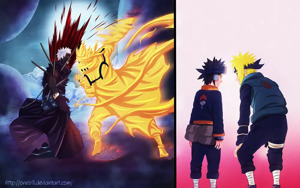 Pertempuran Naruto dan Sasuke melawan Obito