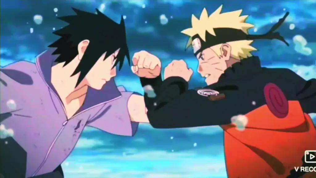 Naruto dan Sasuke bertarung dengan sengit