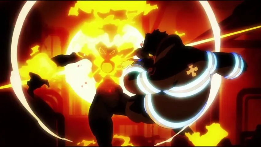 Adegan aksi menegangkan dalam anime Fire Force