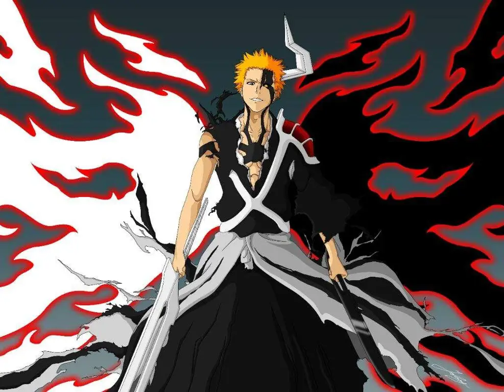 Ichigo Kurosaki dalam pertempuran terakhir melawan Yhwach