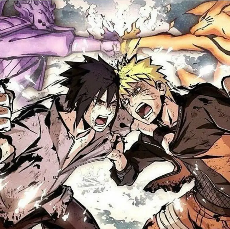 Naruto dan Sasuke dalam pertarungan terakhir mereka