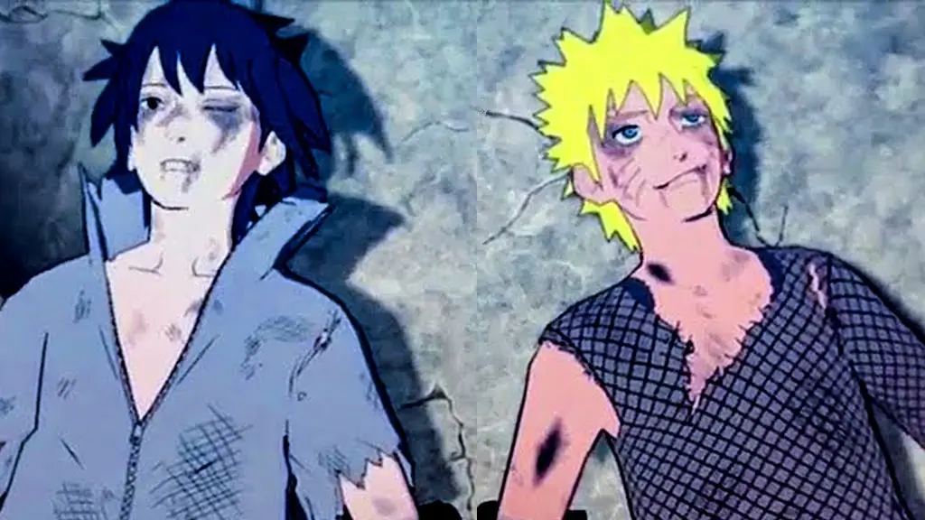 Gambar Naruto dan Sasuke bertarung