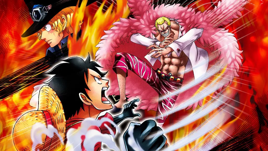 Luffy melawan Doflamingo di One Piece