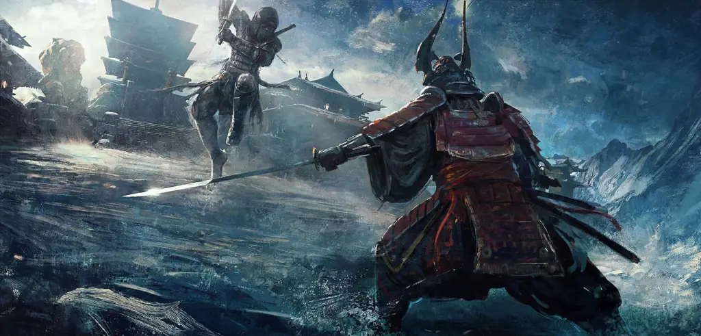 Gambar adegan pertarungan epik samurai di anime