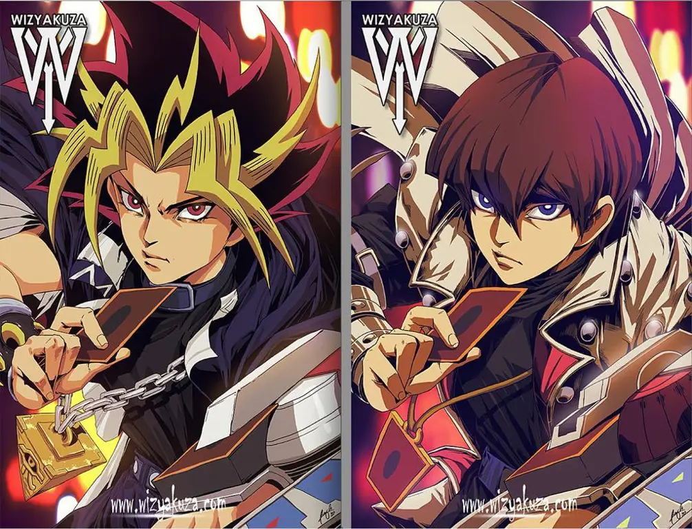 Yugi Muto dan Seto Kaiba, dua karakter utama Yu-Gi-Oh!