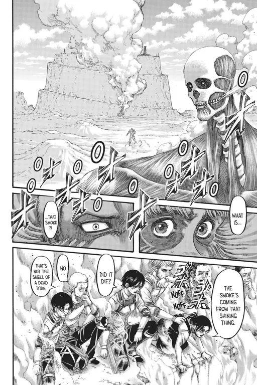 Pertempuran Sengit di Chapter 138 Gambar adegan pertempuran dari Attack on Titan Chapter 138