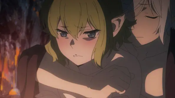 Adegan aksi dari anime Danmachi