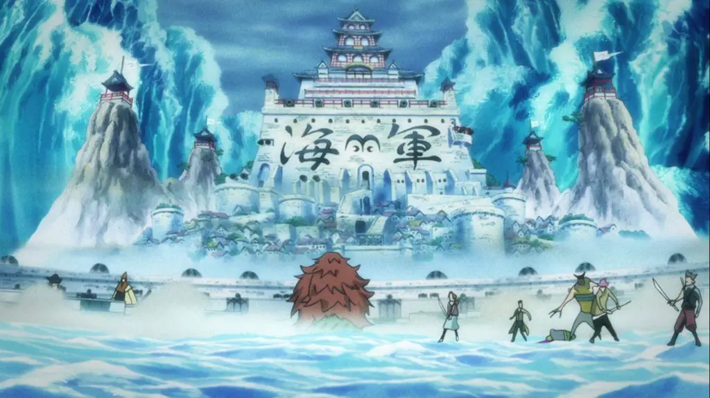 Gambar pertempuran di Marineford dalam anime One Piece