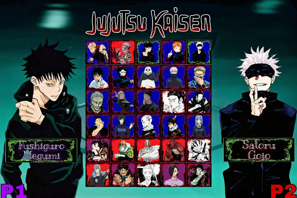 Para karakter Jujutsu Kaisen bertarung melawan kutukan