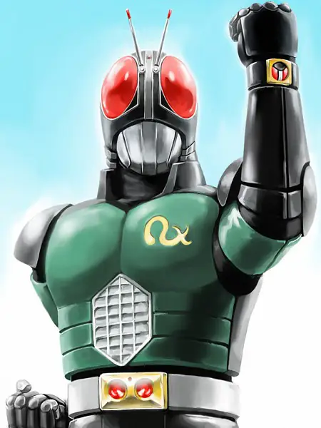 Kamen Rider Black RX sedang bertarung melawan monster