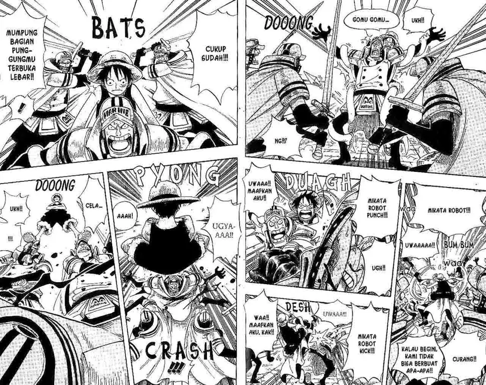 Luffy melawan Moriah dalam One Piece episode 377