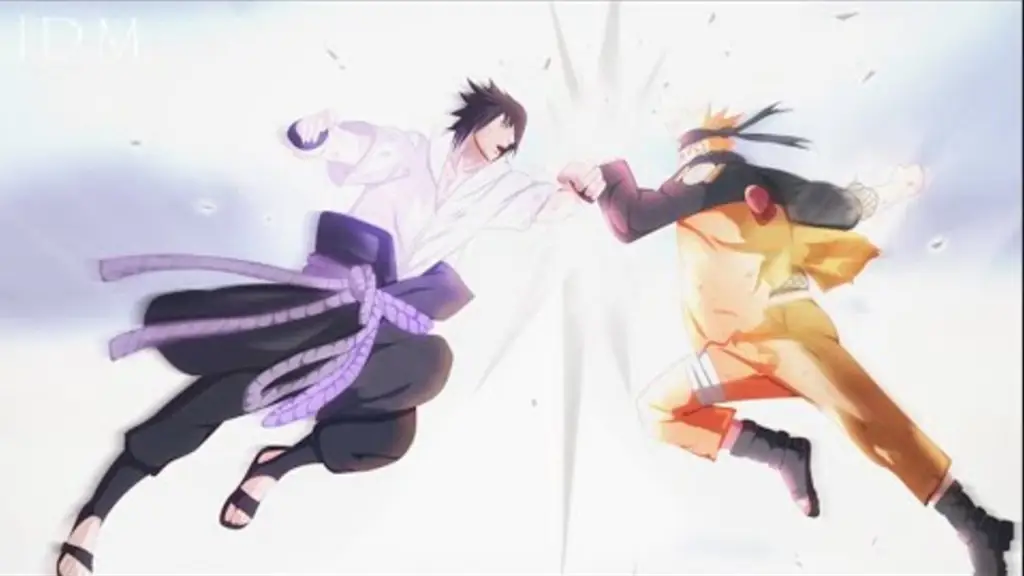 Naruto dan Sasuke bertarung dengan sengit