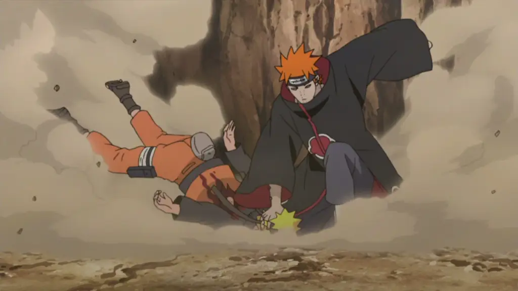 Naruto dan Pain sedang bertarung sengit