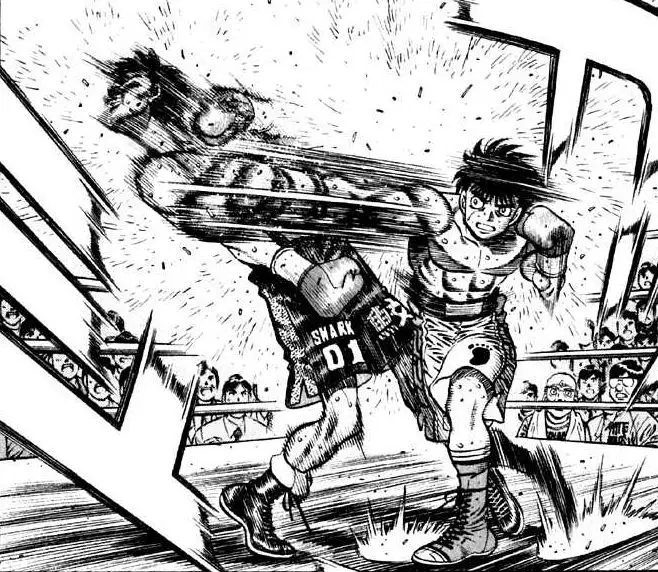 Gambar adegan pertarungan terakhir dalam anime Hajime no Ippo