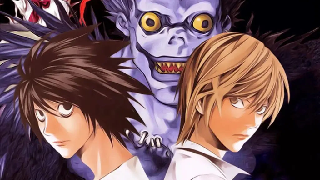 Gambar L dan Light sedang merencanakan strategi dalam Death Note