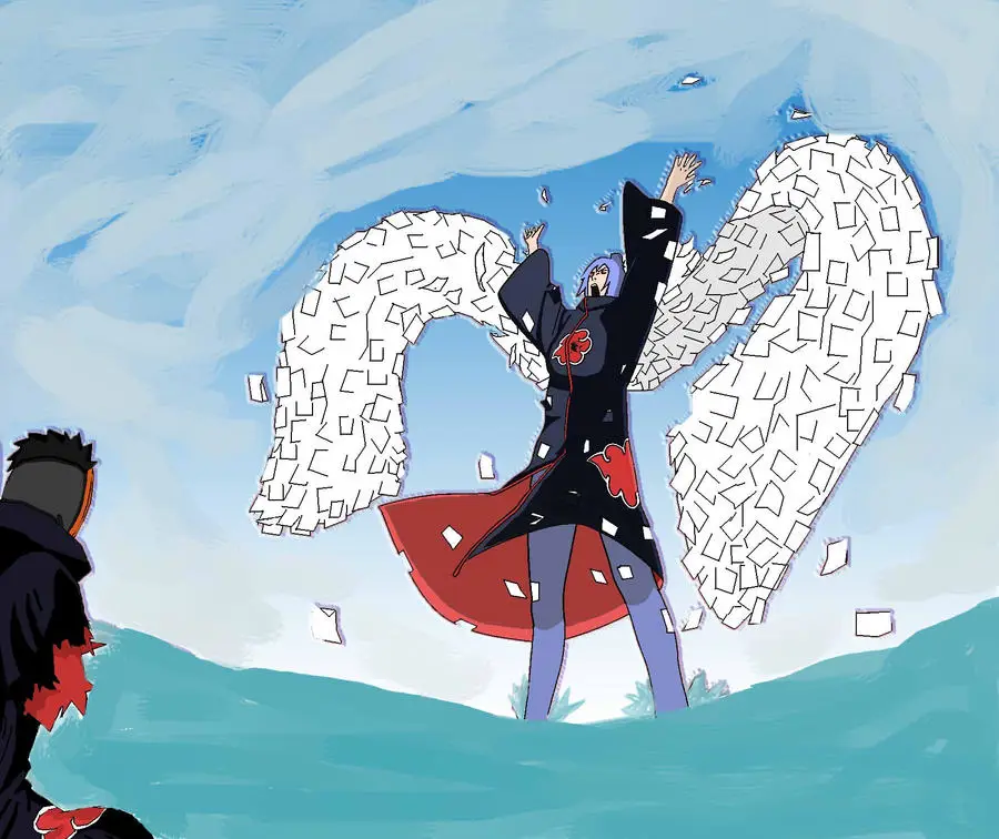Konan melawan Obito dalam pertempuran terakhirnya