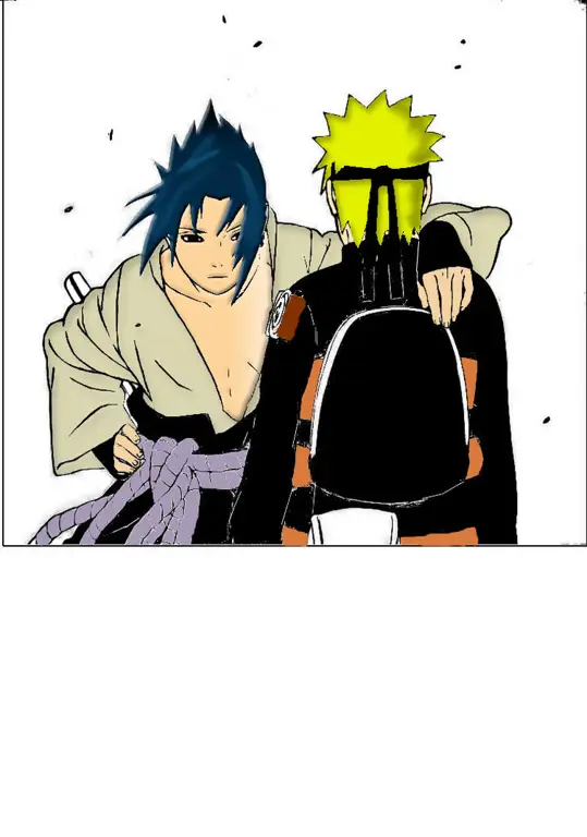 Naruto dan Sasuke bertemu kembali dengan ekspresi penuh emosi.