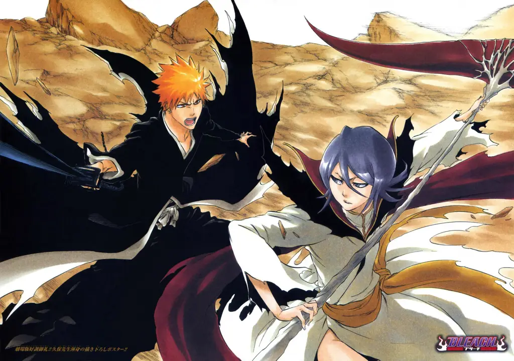 Ichigo dan Rukia dalam adegan dari chapter pertama Bleach