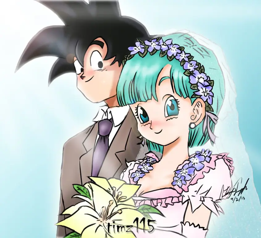 Gambar Bulma dan Goku bertemu pertama kali