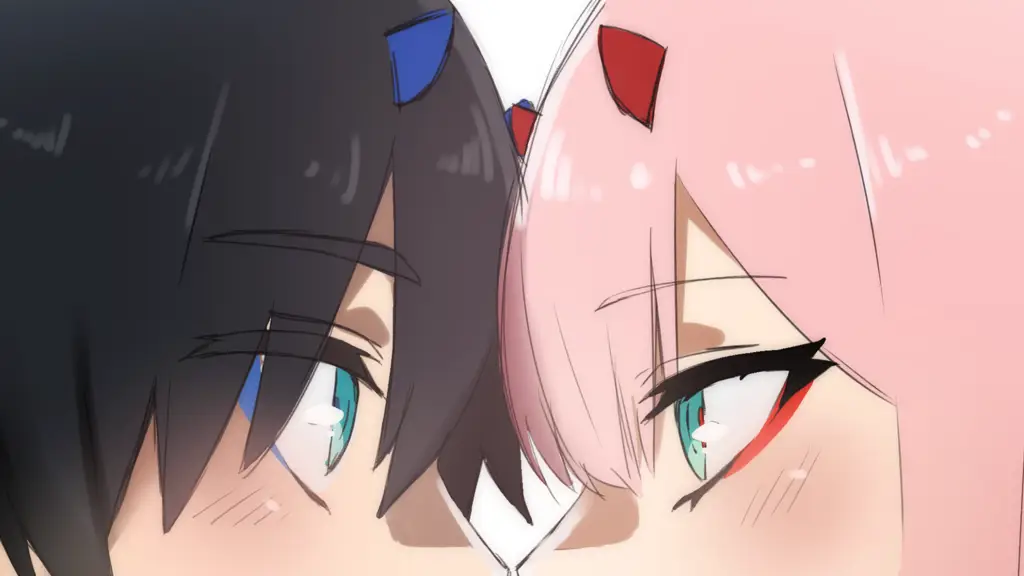 Hiro dan Zero Two dalam Darling in the Franxx