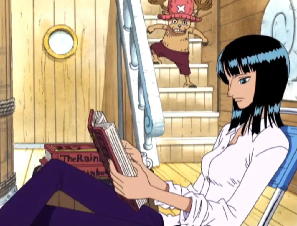 Gambar Nico Robin dan Luffy bertemu untuk pertama kalinya di Alabasta