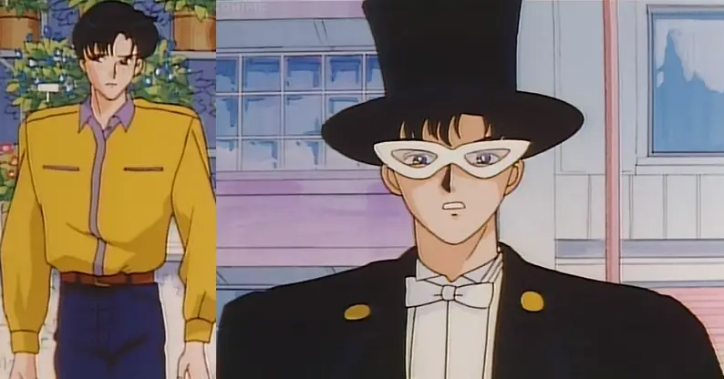 Penampilan pertama Mamoru Chiba/Tuxedo Mask yang misterius