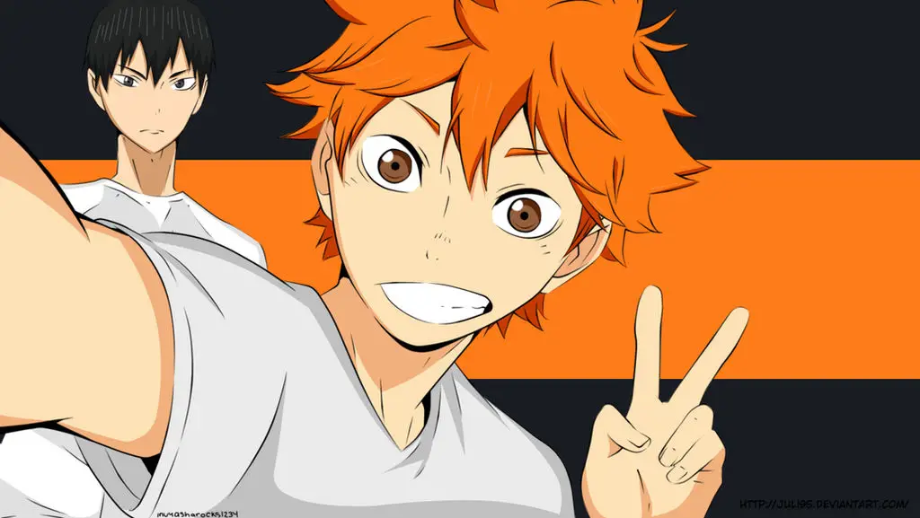 Gambar Hinata dan Kageyama di Haikyuu!! yang menunjukkan kerja sama dan perkembangan mereka.