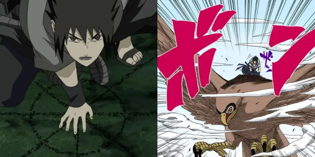 Sasuke dan Naruto menggunakan jutsu mereka