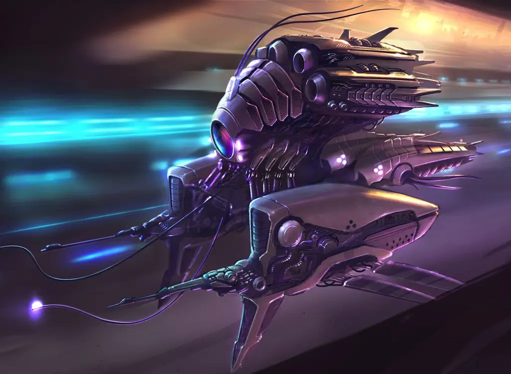 Ilustrasi pesawat alien di anime