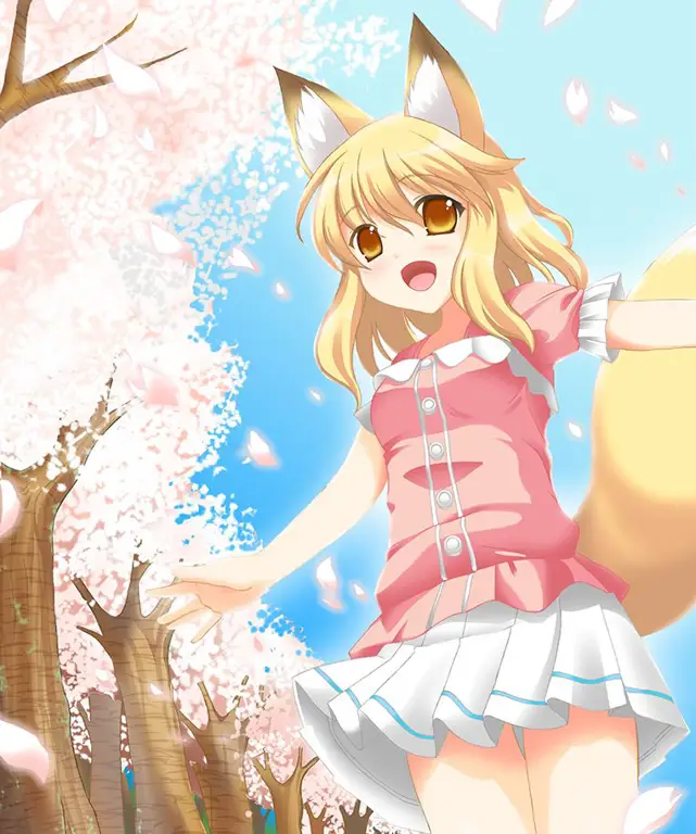 Gambar anime fox girl yang lucu dan menggemaskan