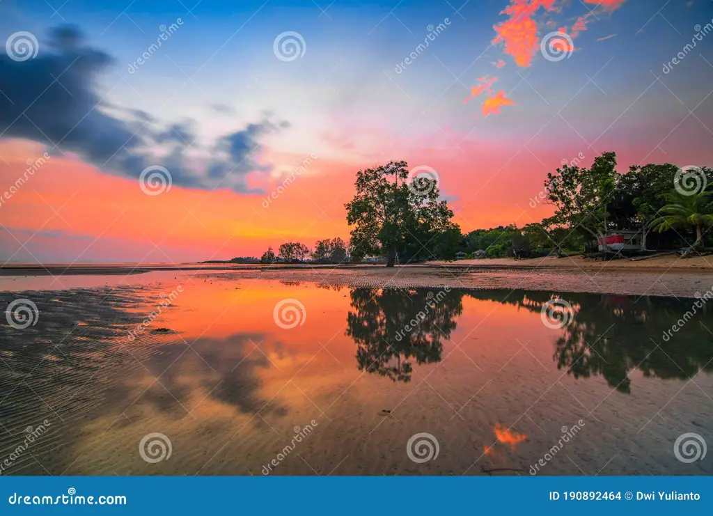 Pemandangan matahari terbenam di Batam