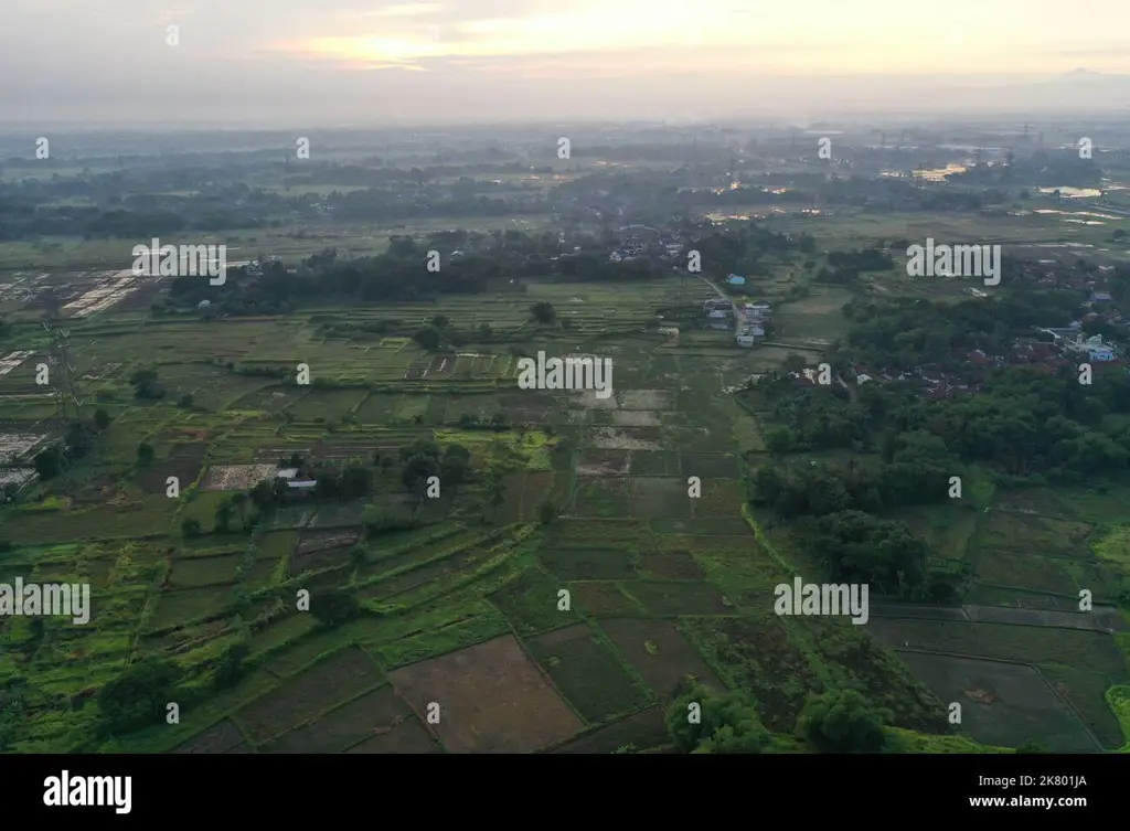 Pemandangan taman kota Bandar Lampung saat matahari terbenam