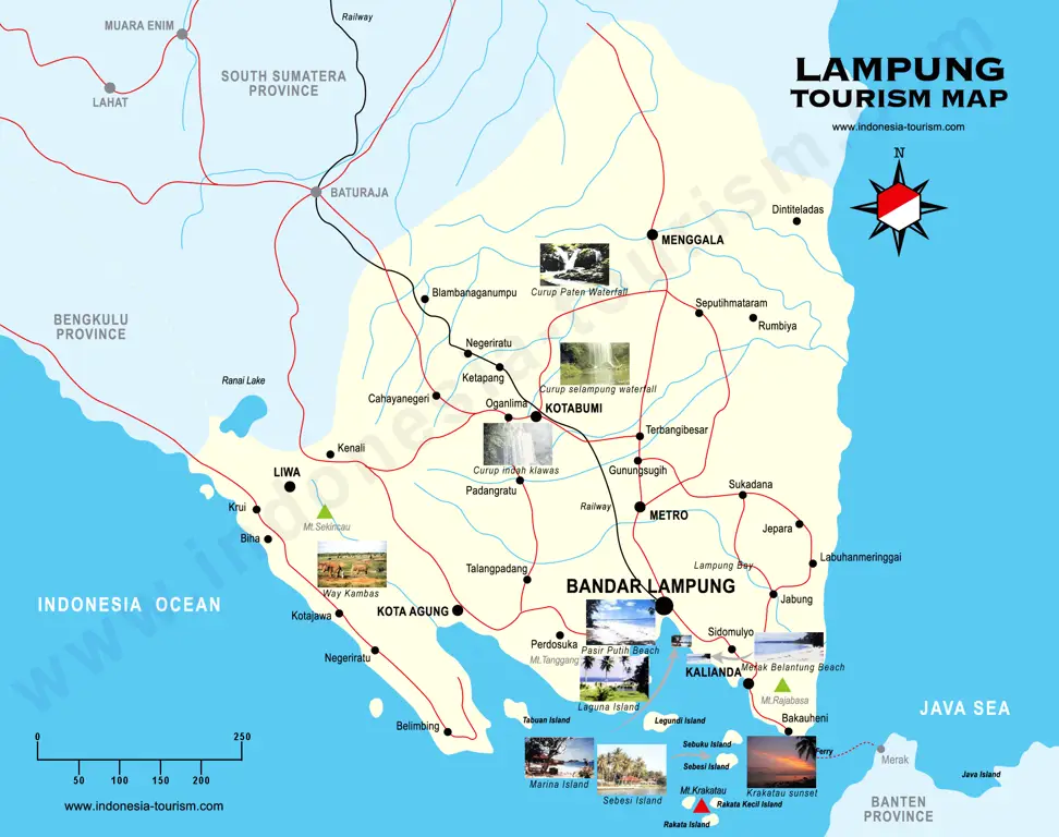 Peta administrasi Bandar Lampung yang menunjukkan zona-zona wilayah