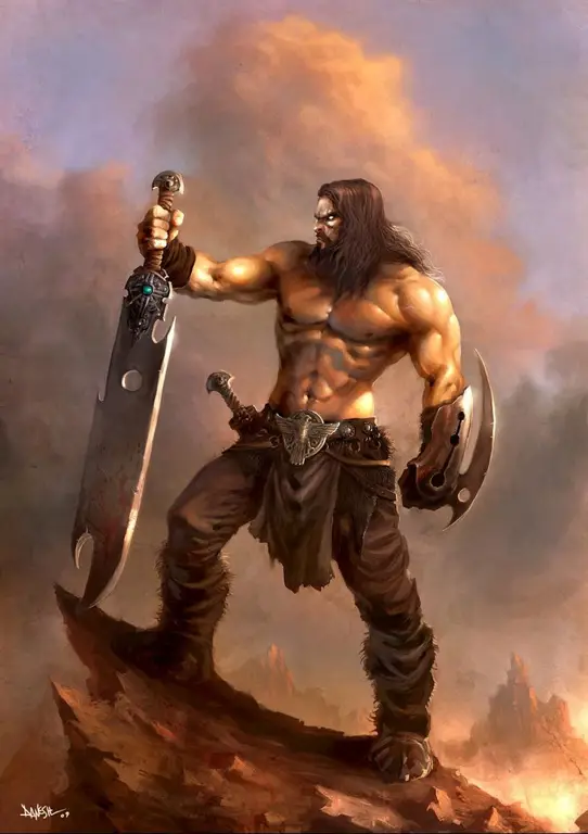 Ilustrasi prajurit barbar dalam game Barbarian Quest