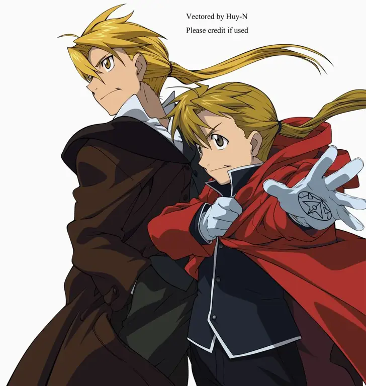 Edward dan Alphonse Elric dalam setting Shamballa