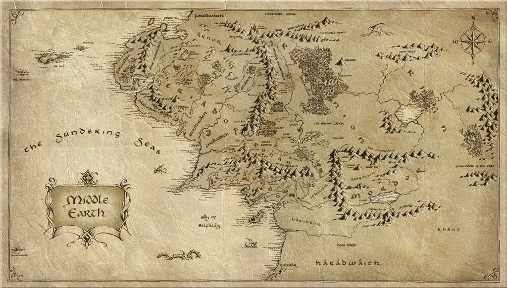 Petualangan di Middle-earth Peta Middle-earth dari film Lord of the Rings