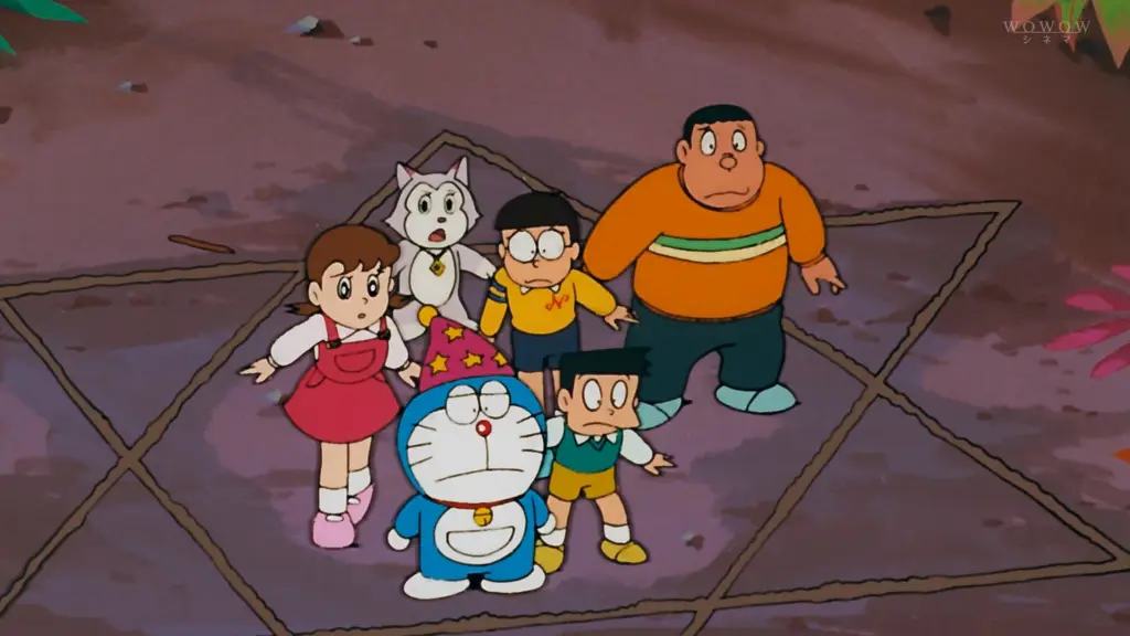 Nobita dan teman-teman menjelajahi pulau ajaib yang penuh dengan hewan-hewan unik.