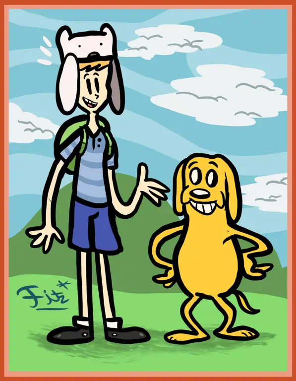 Gambar Finn dan Jake sedang berpetualang