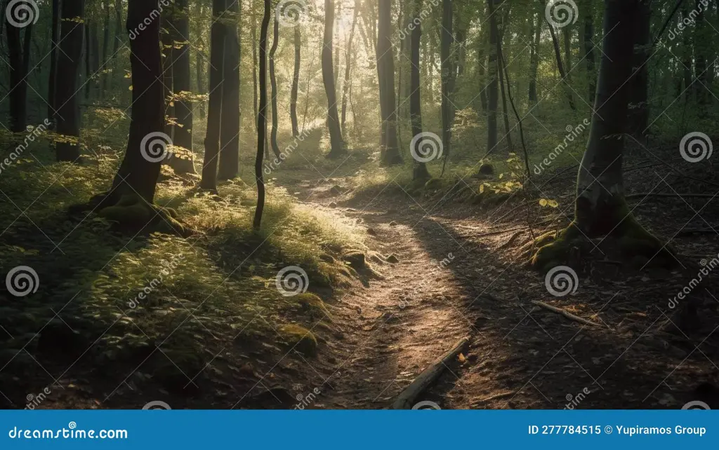 Jalan setapak di hutan misterius