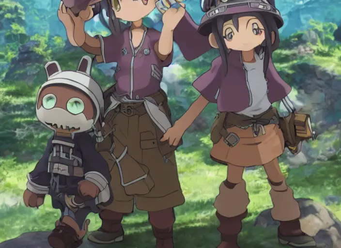 Riko dan Reg, dua karakter utama di anime Made in Abyss