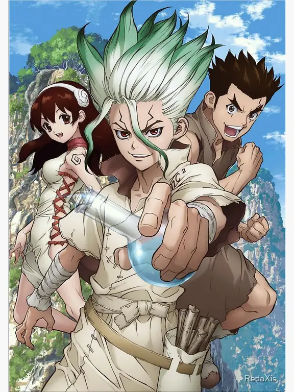 Gambar Senku dan Taiju di Dr. Stone