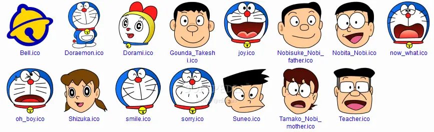 Doraemon bersama Nobita dan teman-temannya.