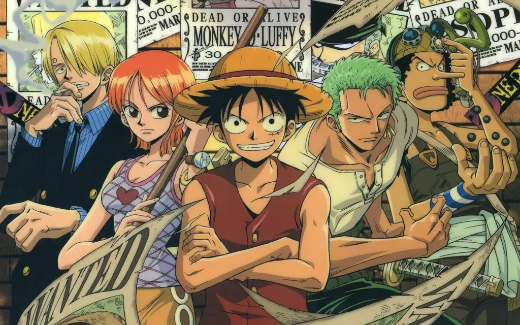 Gambar karakter-karakter utama One Piece